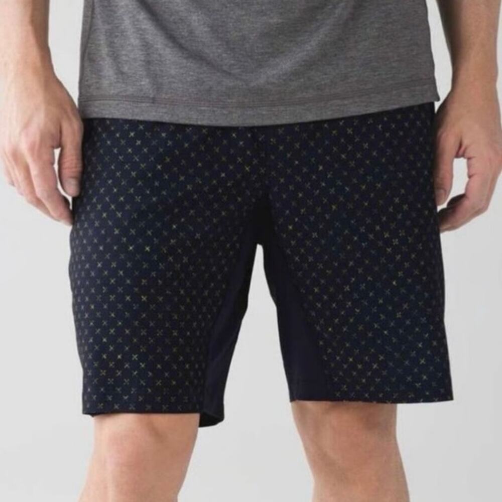 Lululemon T.H.E. Short Luxtreme Liner 9" In Cross Me Split Pea Naval Blue